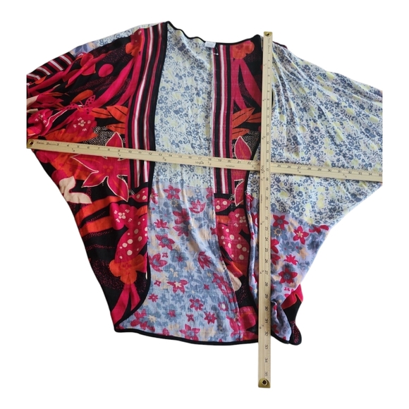 Anna & Ava Multicolor Open Front Kimono Cardigan OS Viscose - Picture 9 of 9